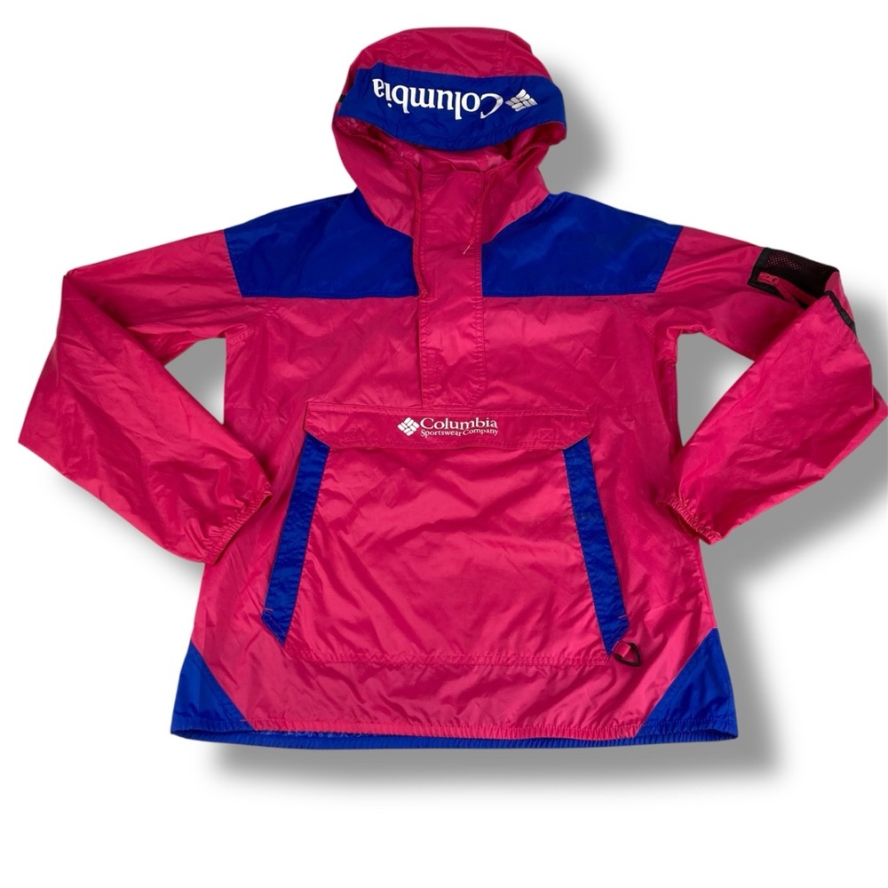 Columbia Women's' Challenger Windbreaker Jacket Hot Pink & Blue Size L